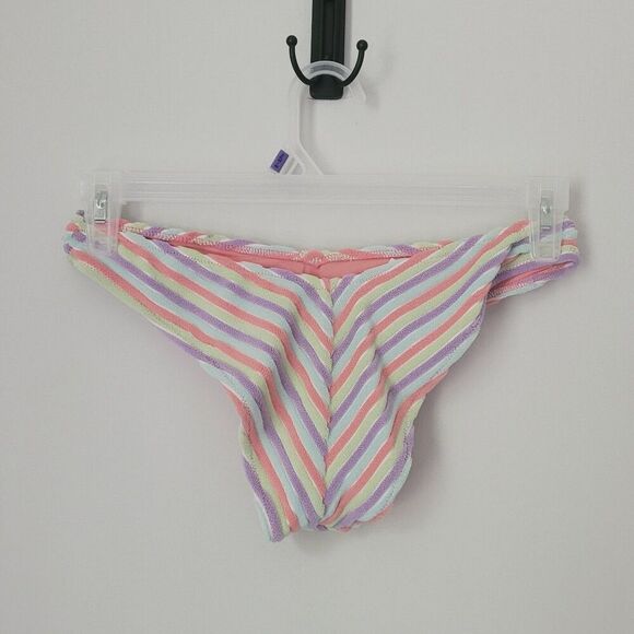 Aerie Multicolor Terry Triangle Cheeky Bikini Size Small & Medium - Picture 11 of 12